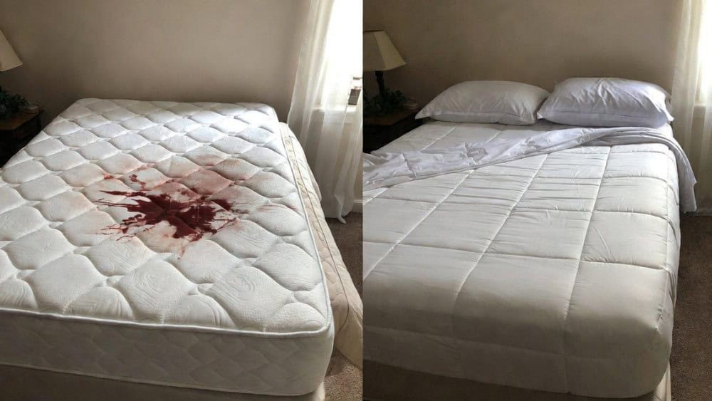 Bloed uit matras verwijderen