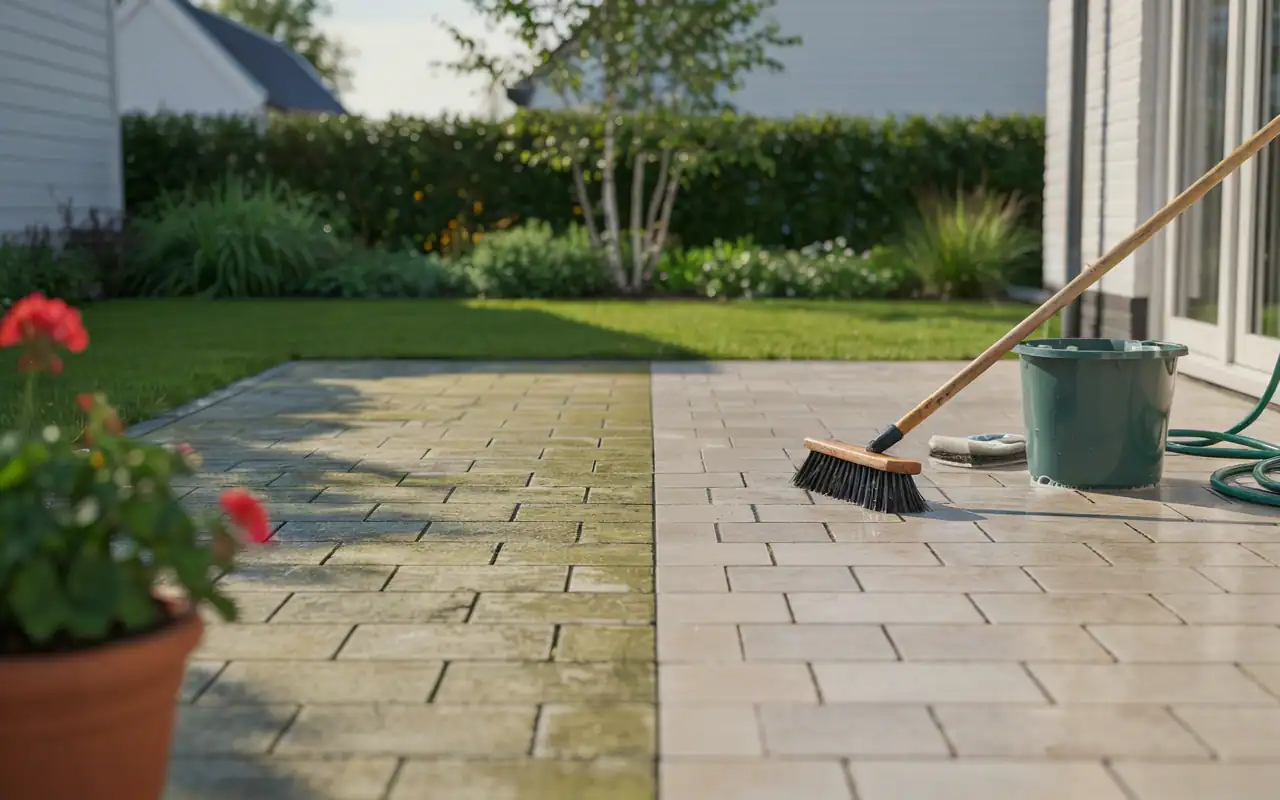 Groene aanslag terras verwijderen: zo pak je het aan