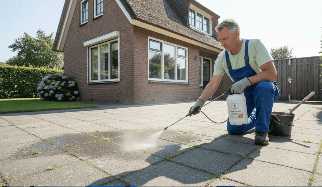 Schoonmaakazijn tegen onkruid